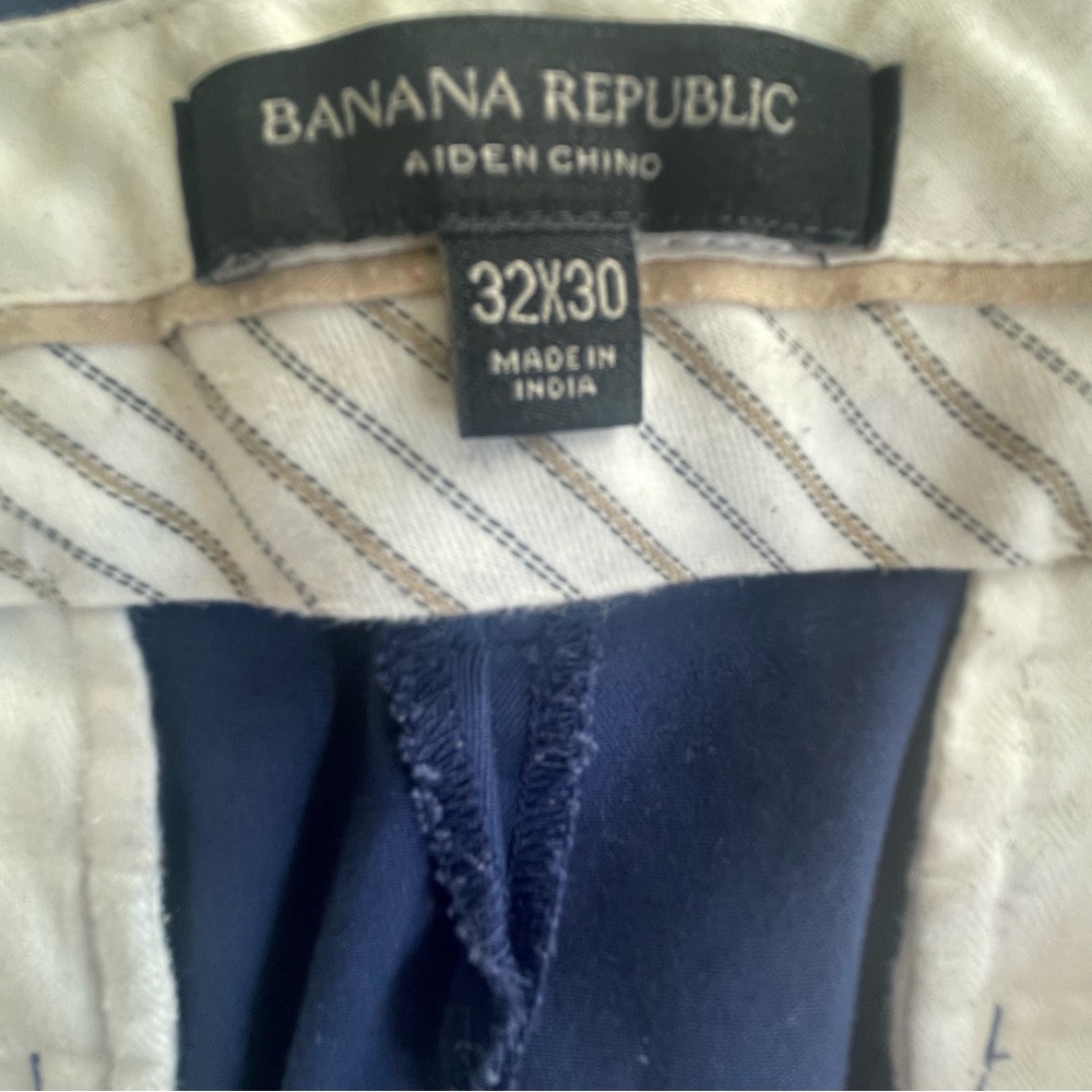 Banana Republic Aiden Slim Straight Chino Pants Navy Blue Men’s 33x29 - Picture 5 of 6